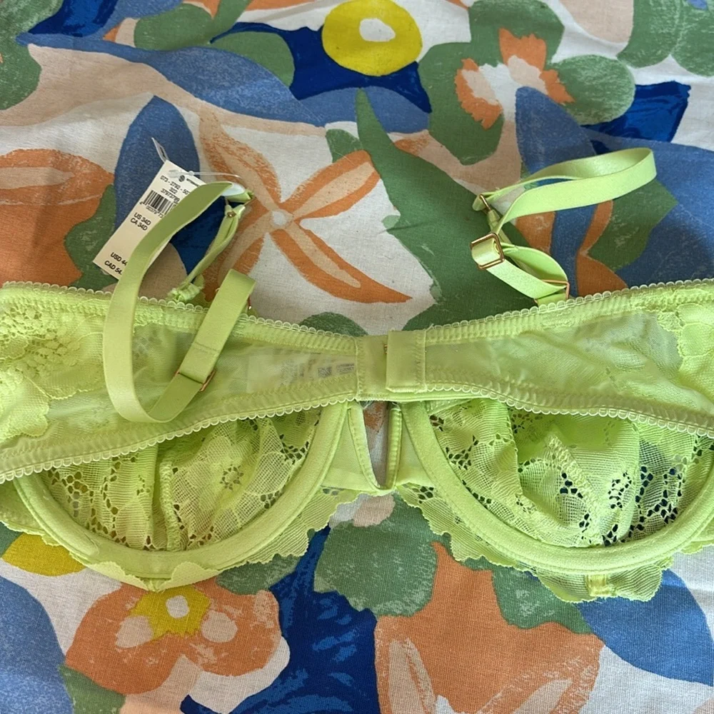 Aerie Balconette Bra Lime Lace ~Real Good~size 34D NWT $44.95 - Picture 5 of 5